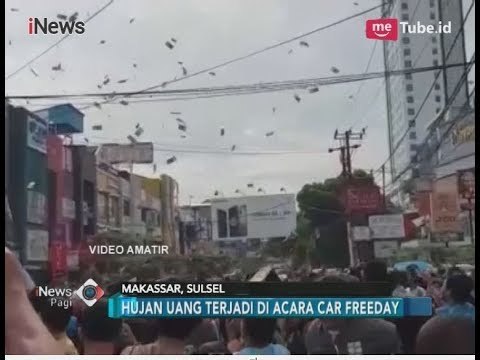 Hujan Uang Rp100 Ribu Bikin Geger Warga di Car Free Day Boulevard, Makassar - iNews Pagi 26/03