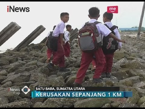 Penampakan Jalan Desa Bandar Rahmat yang Rusak Parah Akibat Abrasi Air Laut - iNews Pagi 09/04