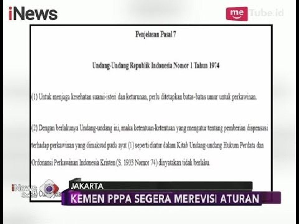 Kemen PPPA Berencana Revisi UU Soal Batasan Usia Pasangan untuk Menikah - iNews Sore 16/04