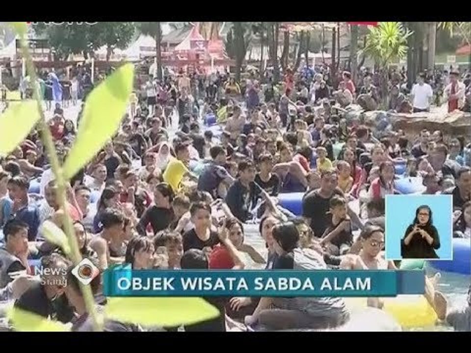 Lautan Manusia di Wahana Kolam Ombak Wisata Taman Air Sabda Alam - iNews Siang 18/06