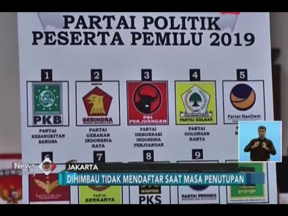 Belum Ada Partai Politik yang Menyerahkan Dokumen untuk Daftar Caleg - iNews Siang 09/07