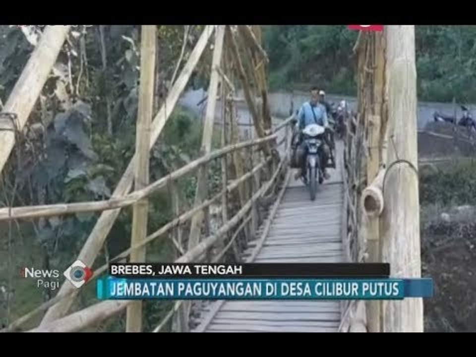 Jembatan Paguyangan di Desa Cilibur Putus, Warga Was-was Lewati Jalan Darurat - iNews Pagi 10/07