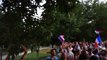 Les supporters fêtent la victoire des Bleus en demi-finale à Toulouse