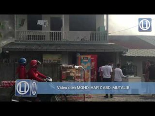 Rumah kedai dua tingkat terbakar