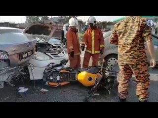 Tiga cedera dalam kemalangan 11 kenderaan dekat RnR Seremban