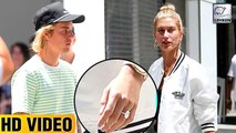 Hailey Baldwin Flaunts Engagement Ring In NYC With Justin Bieber
