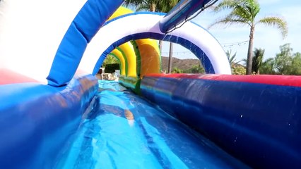 *WORLD RECORD* LONGEST BACKYARD SLIP 'N SLIDE EVER!! (100+ ft)