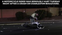 Motorcyclist suffers serious injuries