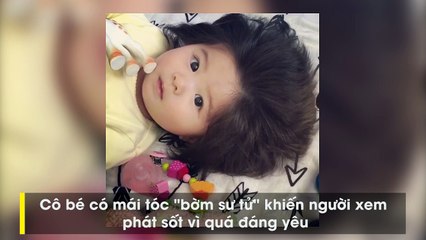 Cô bé có mái tóc "bờm sư tử" khiến người xem phát sốt vì quá đáng yêu