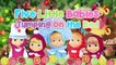 Masha and The Bear Five Little Monkeys JUMPING ON THE BED ♥Toy Nursery Rhyme♥ Lyrics Kids Songs