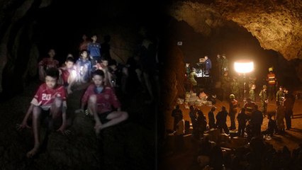 தாய்லாந்து குகையில் மீட்பு பணியின் போது  வந்த ஹாலிவுட் படக்குழு- வீடியோ
