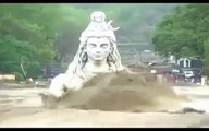 Statue of Lord Shiva in Rishikesh, Ganga River Heavy Flood in Uttarakhand
