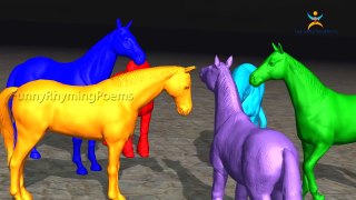 Horse Learn colors with 3d Animals colors lesson for Nursery Children colors Song