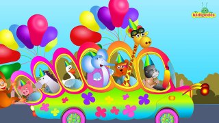 The Wheels On The Bus - Animal Song I Popular Nursery Rhymes I Animal Sounds