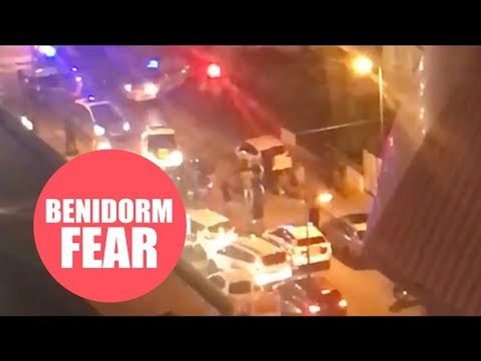 Horrifying video footage shows the panic in a square in Benidorm after gunshots fired