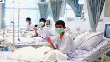First video showing rescued Thai boys recovering in hospital