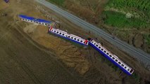 Tren kazası - Demiryolları ekiplerinin onarım çalışmaları havadan görüntülendi - TEKİRDAĞ