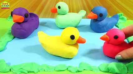 Play Doh Ducks Surprise Eggs Nursery Rhymes | Five Little Ducks Surprise Toys Playdough