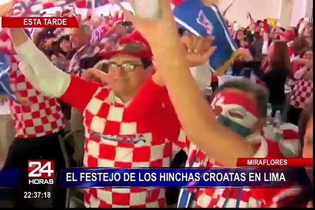 Miraflores: el festejo de los hinchas croatas en Lima