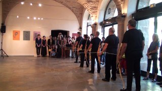 Vernissage de l'exposition pour tout l'or du monde  et performance 21 grammes Florence Garrabé et les archers de Rodez