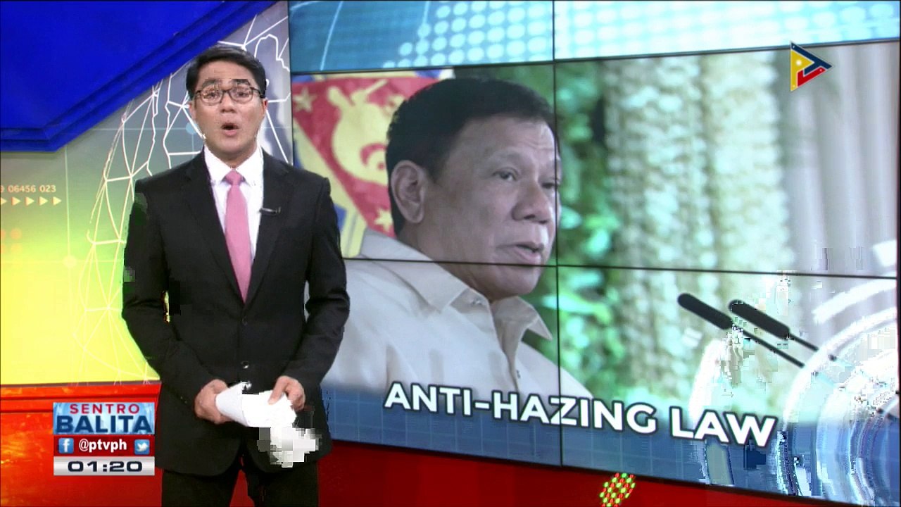 #SentroBalita: Batas para sa mas mabigat na parusa vs hazing, nilagdaan na ni Pangulong #Duterte