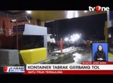 Kontainer Tabrak Gerbang Tol dan Truk, Dua Orang Terluka