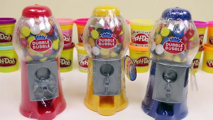 Red, Blue & Yellow Dubble Bubble Machines with Colorful Gumballs!