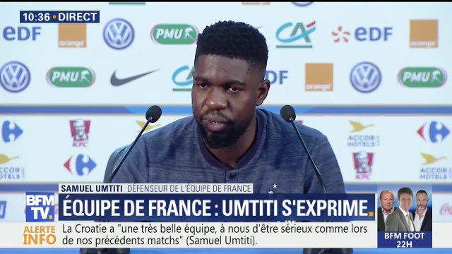 Coupe du monde: La Croatie a une très belle équipe. A nous d'être sérieux , affirme Samuel Umtiti en conférence de presse