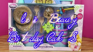 Sleeping Beauty Aurora and Disney Frozen Elsa Feature Barbie Birthday Cake Set by DisneyCarToys