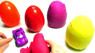 Play Doh Open Eggs with Toys McQueen Cars Videos Finger Family Song Nursery Rhyme