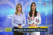 Presuntos delincuentes incendian mototaxi en Rímac