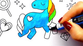 How to Draw and Colour Little Unicorn Pony Coloring Book Fun Activities For Kids Cool Coloring Pages
