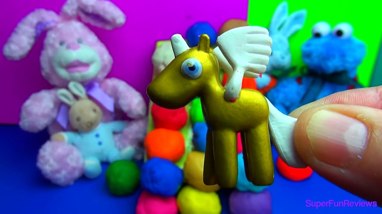 Surprise Eggs Moshlings Play Doh Eggs with FUN ending Cookie Monster sings Play dough