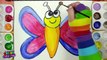 Draw Color Paint Butterfly Coloring Page for Kids to Learn Painting