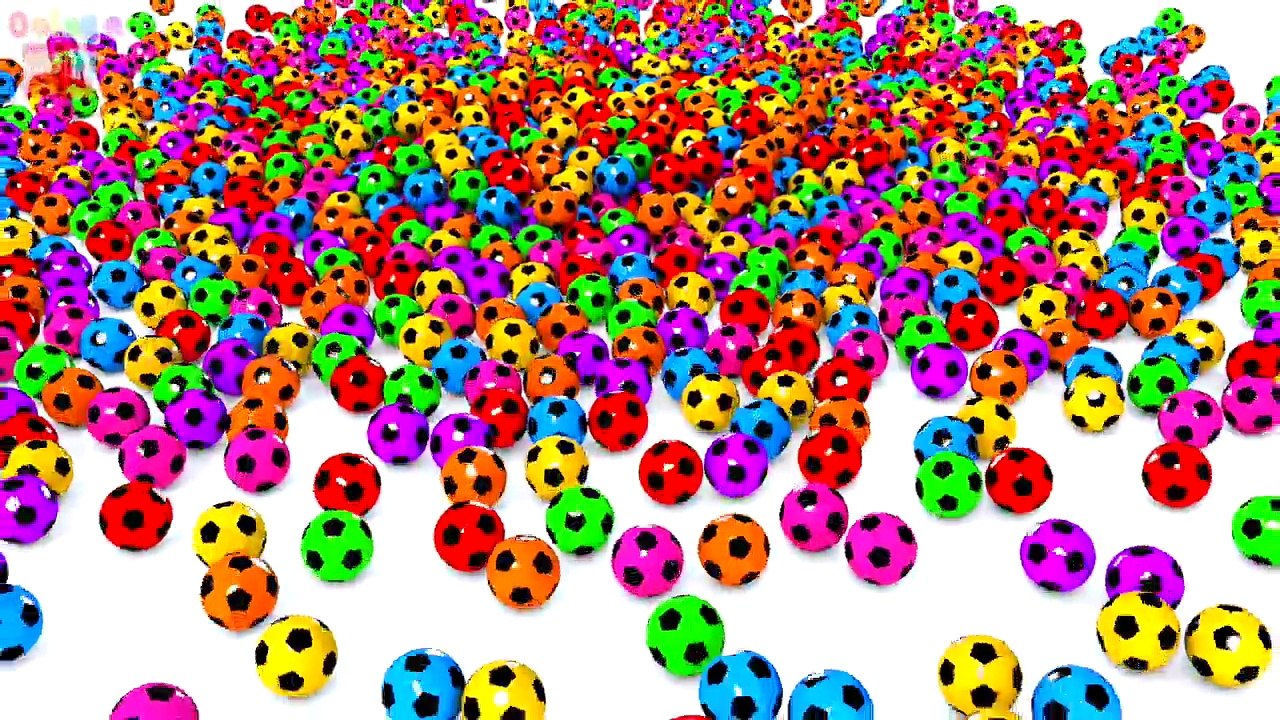 Learn Colors For Kids With A Lot of 3D Soccer Balls Elephant Animals Spiral For Toddlers #z Children