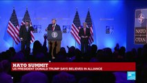 US President Donald Trump addresses NATO Summit