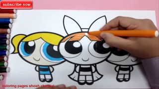 coloring pages for girls : How to color powerpuff girls blossom , coloring pages shosh channel