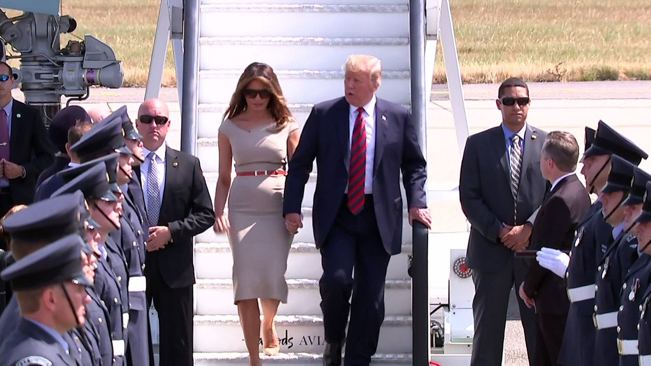 Donald Trump and Melania touch down in London