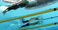 Phelps beat Cavic 100m Butterfly Final 2008 Beijing (Underwater View)