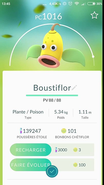 Pokemon go evolution bellsprout to victreebell - chetiflor vers empiflor 1510