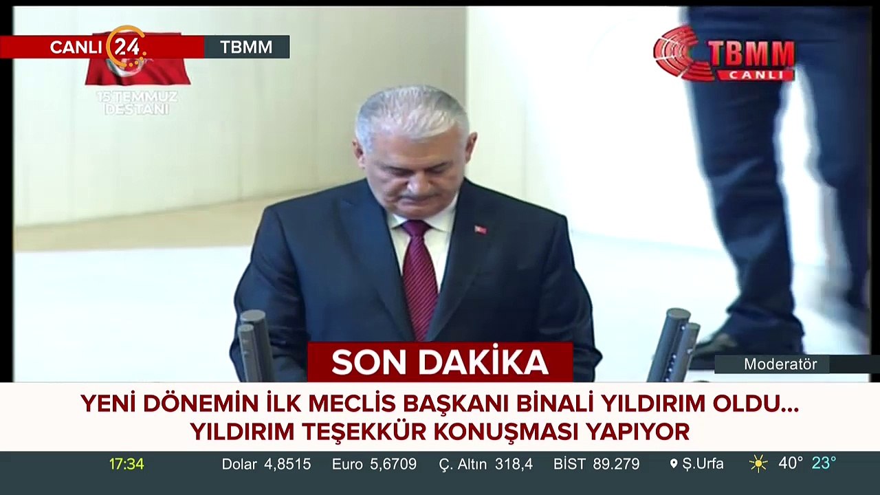 TBMM'nin yeni başkanı Binali Yıldırım oldu
