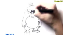 How to Draw Red from The Angry Birds Movie | Coloring Book for Kids | Art Colours for Children