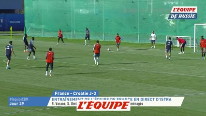 Ambiance très détendue à l'entraînement - Foot - CM 2018 - Bleus