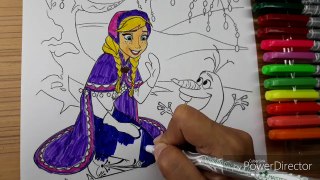 Frozen Anna and Elsa Disney Princess Coloring Book Pages Kids Fun Art Activities Fun Video