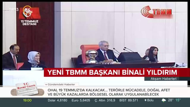 TBMM'nin yeni Başkanı Binali Yıldırım