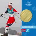 Ragnhild Haga wins her first ever Olympic medal with gold  in Women's Cross Country Skiing 10km Fr