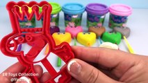 Fun Learning Colours Play Doh Hearts Lollipops with Peppa Pig Ice Cream Frog Molds Creative for Kids