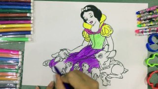 Snow White Coloring For Kids | Color Disney Princess Colorful Video