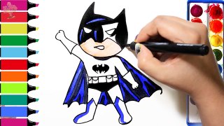 Draw Color Paint Baby Batman Coloring Pages and Learn Colors for Kids
