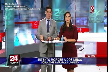 Iquitos: pobladores atrapan a lagarto que intentó morder a dos niños